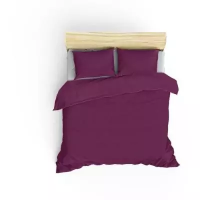 Parure de lit 220x240cm - 100% coton renforcé - Violet