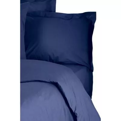 Parure de lit 220x240 cm - 100% coton renforcé - Bleu Parure de lit 220x240 cm - 100% coton renforcé - Bleu