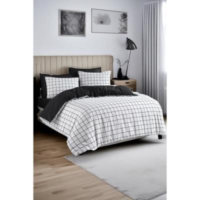 Parure de lit - 1 housse de couette 220 x 240 cm + 2 taies d'oreiller 60 x 60 cm - 65% coton, 35% polyester - Blanc