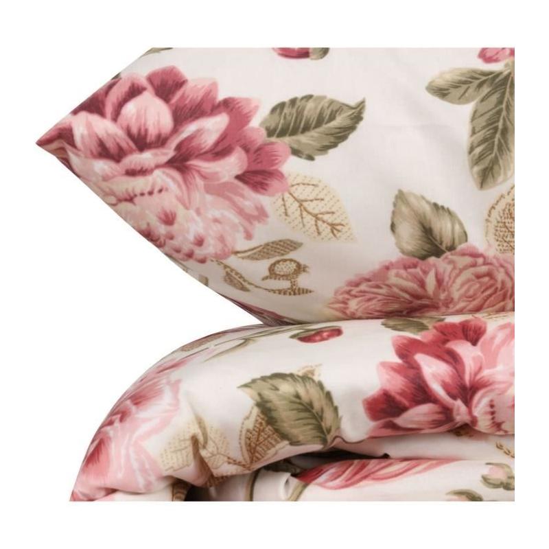 Parure de lit - 1 housse de couette 220 x 240 cm + 2 taies d'oreiller 60 x 60 cm - 65% coton, 35% polyester - Creme