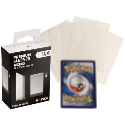 Protege-cartes - KONIX - Premium Sleeves - 100 pochettes - Compatible Magic The Gathering, Pokémon - Transparent