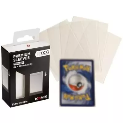 Protege-cartes - KONIX - Premium Sleeves - 100 pochettes - Compatible Magic The Gathering, Pokémon - Transparent