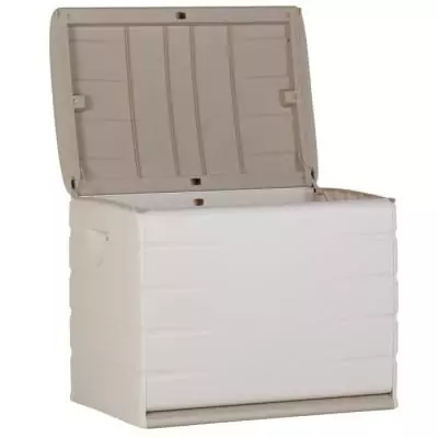 Coffre Extérieur 260L Cadenassable avec Roulettes - Beige