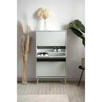 Rangez vos chaussures avec style - Meuble à chaussures VIGO 49A - Vert pastel