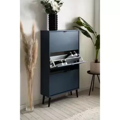 Meuble à chaussures VIGO 49A - Bleu nuit - Design élégant Meuble à chaussures VIGO 49A - Bleu nuit - Design élégant