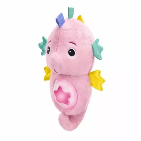 BABY EINSTEIN Veilleuse bébé, Doudou hippocampe rose, réponds au pleurs de bébé, musicale, lumineuse, bruits blanc, attache