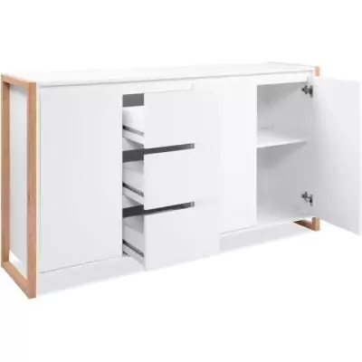 Buffet DENVER Chêne artisan / Blanc - 160 x 40 x 88 cm Buffet DENVER Chêne artisan / Blanc - 160 x 40 x 88 cm