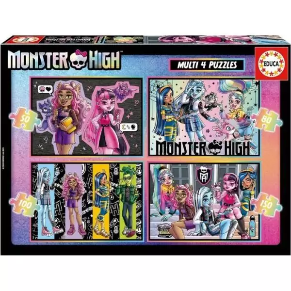 4 puzzles progressifs - EDUCA - Multi 4 Monster High 50-80-100-150