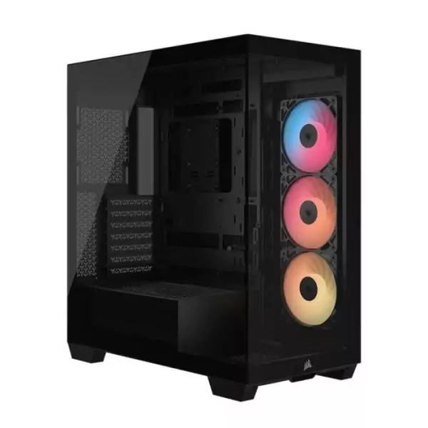 Boitier PC - CORSAIR - 3500X RSR ARGB Tempered Glass Mid-Tower - 3 ventilateurs ARGB a rotor inversé - Noir