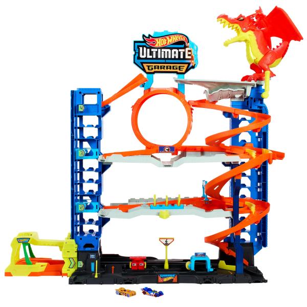 Hot Wheels City-Garage Ultime-Coffret avec 2 voitures incluses HKX48