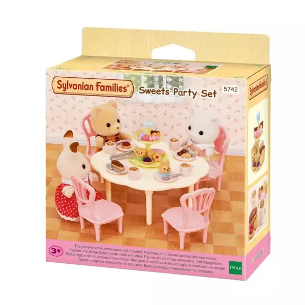 La table du goûter - SYLVANIAN FAMILIES - 5742 - Set de table avec chaises, vaisselle et pâtisseries