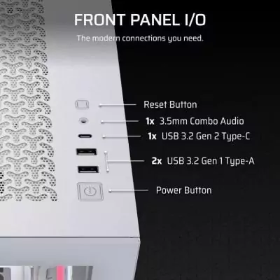 Boitier PC - CORSAIR - 3500X LXR LINK Tempered Glass Mid-Tower - 3 ventilateurs RGB a rotor inversé - Blanc Boitier PC - CORSAIR - 3500X LXR LINK Tempered Glass Mid-Tower - 3 ventilateurs RGB a rotor inversé - Blanc