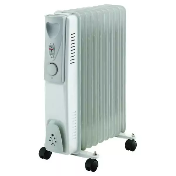 Radiateur électrique bain d'huile - 2000W - WARM TECH - 240V - Jusqu'a 30m3 - Gris
