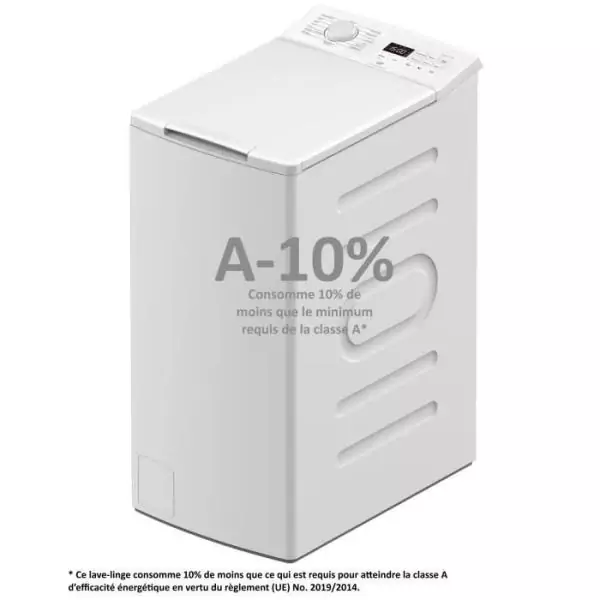 Lave-linge top - CONTINENTAL EDISON CELL712TW - 7 kg - Induction - 40 cm - 1200 trs/min - Blanc