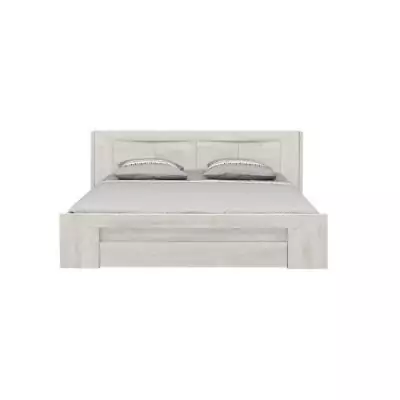 Ensemble lit 180X200 cm + Tete cosy EDEN - Bois et chene blanchi