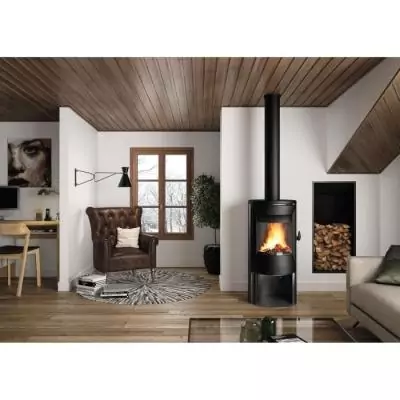 Poêle à bois INVICTA Neosen Raccordable - Acier - 8KW - Bûches 40 cm Poêle à bois INVICTA Neosen Raccordable - Acier - 8KW - Bûches 40 cm