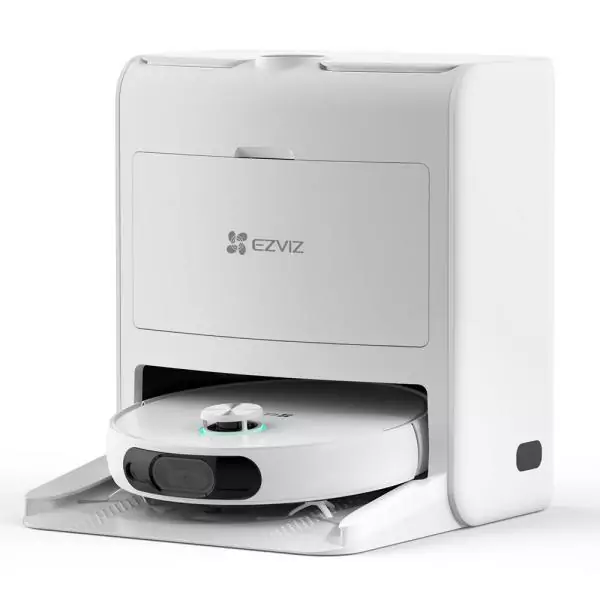 Robot Aspirateur Laveur avec Station EZVIZ RS2 - Lavage/Séchage/Nettoyage/Remplissage Automatique - 4000 Pa - Navigation Laser