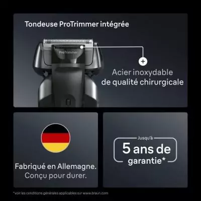 Rasoir électrique BRAUN Series 8: Performance remarquable, autonomie de 60 min