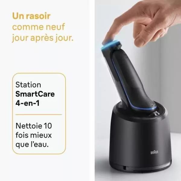 Rasoir électrique BRAUN Series 5 - Noir et bleu - Autonomie 50 minutes - Charge rapide 5 minutes