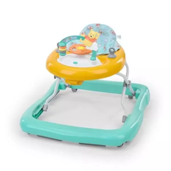 DISNEY BABY -WINNIE- Trotteur bébé évolutif et pliable 2-en-1, Jouet d'éveil amovible intégré, Musique, Lumieres, Hauteur