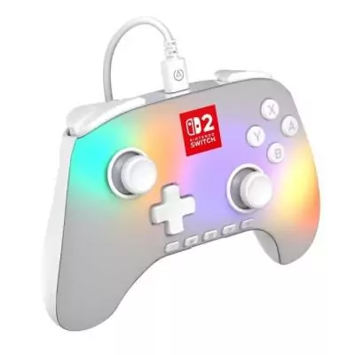 Manette de jeu Nintendo Switch 2 Lumectra filaire blanc