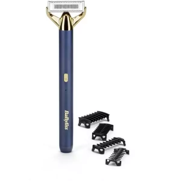 Tondeuse a barbe et rasoir - BABYLISS - X-Blade Super-X Metal - Sans fil - Autonomie 45 min - 4 sabots - Edition or & bleu marin