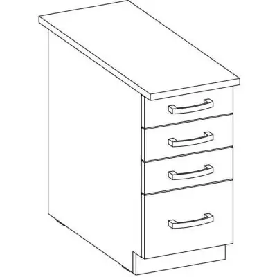 Meuble bas 4 tiroirs avec plan de travail - Pratique et Élégant Meuble bas 4 tiroirs avec plan de travail - Pratique et Élégant