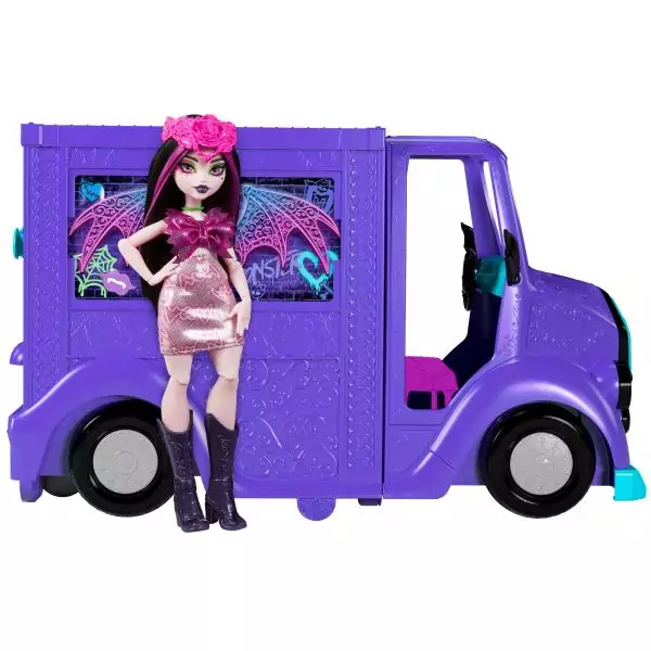 Monster High-Tour Bus Rock Sang-sationnel-Coffret avec poupée et bus HXH83