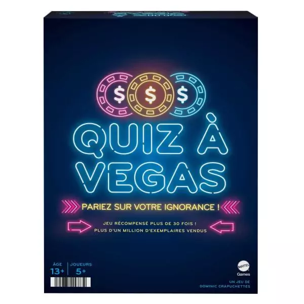 Mattel Games - QUIZ a VEGAS-Jeu de société avec questions et paris version française HNY92