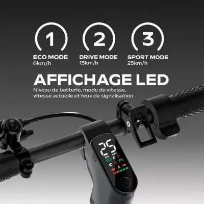 Trottinette électrique performante - EX85 - 300W - Roues 8,5 - 20km autonomie