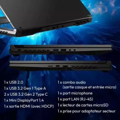 PC Portable Gaming ERAZER Defender P50i MD62643 - 17.3" i7-12650H - 16Go - RTX 4060 - SSD 1To - Windows 11