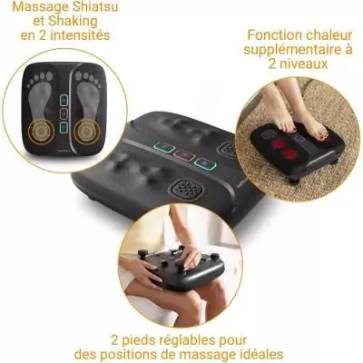 Masseur pieds et jambes - Shiatsu + shaking - 2 intensités - Noir