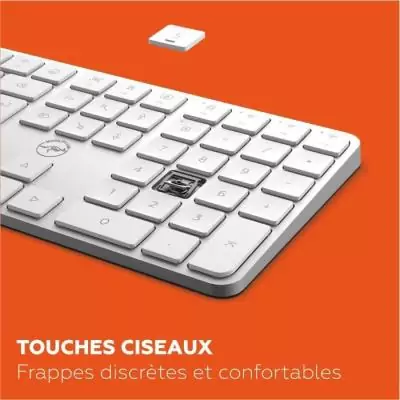 Clavier sans fil blanc MOBILITY LAB - AZERTY - Multi-connexions