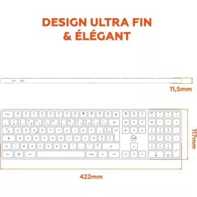 Clavier sans fil blanc MOBILITY LAB - AZERTY - Multi-connexions