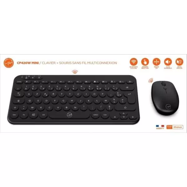 Ensemble mini clavier souris sans fil - MOBILITY LAB - CP420W - FR - Noir