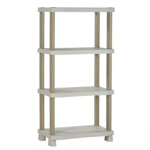 Etagere - PLASTIKEN - Plastique - 70 x 45 x 141 cm - 4 étages - Beige