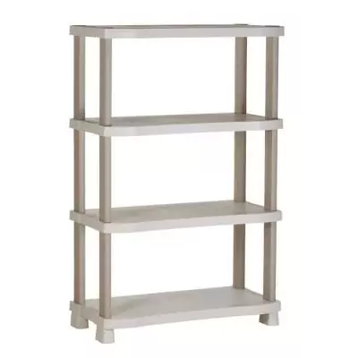 Etagere Plastique 4 étages Beige - 90 x 45 x 141 cm Etagere Plastique 4 étages Beige - 90 x 45 x 141 cm
