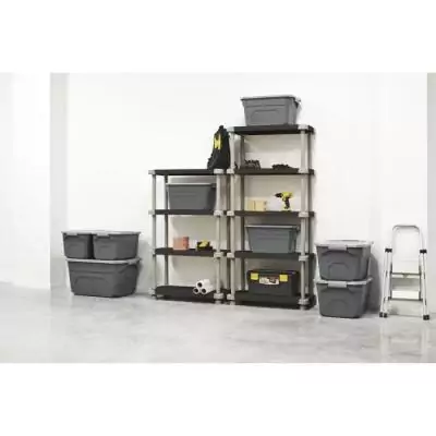 Etagere Plastiken - 4 étages - Noir - 88 x 43 x 150 cm Etagere Plastiken - 4 étages - Noir - 88 x 43 x 150 cm