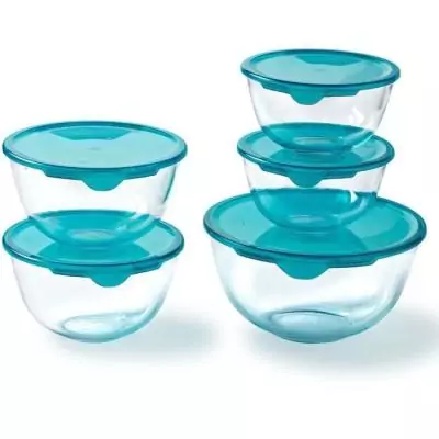 Lot de 5 jattes hermétiques PYREX - Idéal pour conserver vos aliments