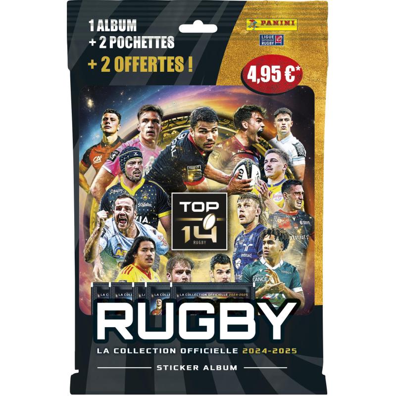 Panini RUGBY TOP 14 2024-2025 album + 2 pochettes + 2 offertes