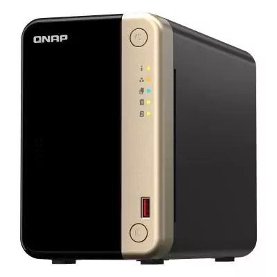 QNAP TS-264 NAS Tower Intel® Celeron® N5095 8 Go 0 To QNAP QTS Noir, Or