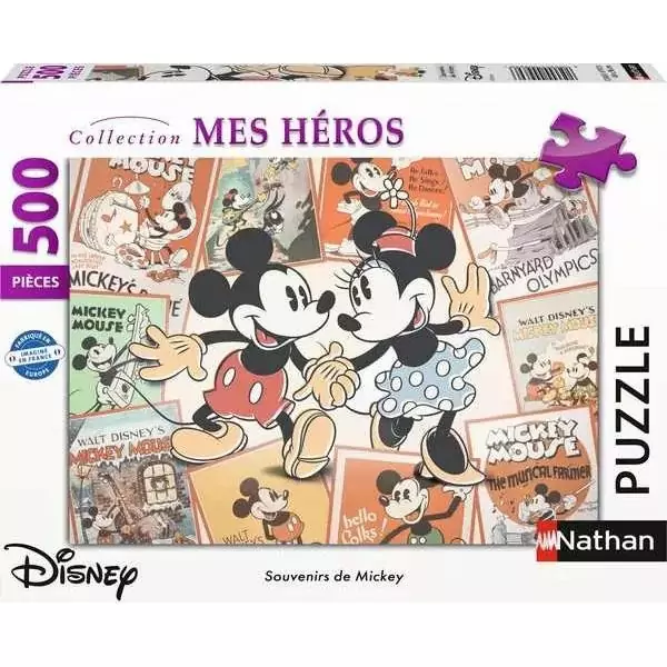 Puzzle 500 pieces Souvenirs de Mickey, Disney, Adultes et enfants, des 12 ans, 12000969, Nathan