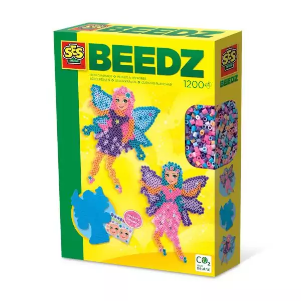 Perles a repasser - Fées - SES CREATIVE - Créer des fées magnifiques avec 1200 perles et plateau en forme de fée.