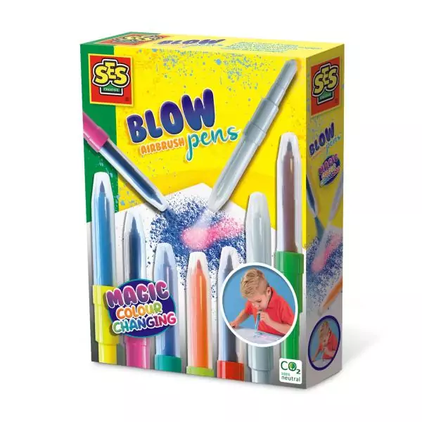 Blow airbrush pens - SES CREATIVE - Colouring and painting - Changement de couleur - Activité manuelle éducative - Age : 5+