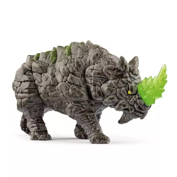 Rhinocéros de pierre - Figurine fantastique - Monstre Mythique et Puissant avec une Tete Mobile - Jeu Imaginatif pour Garçons