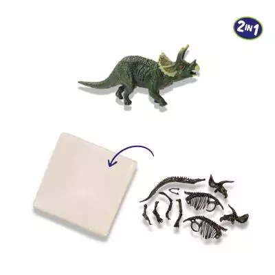 SES Creative Explore Recherche ton dinosaures et de squelettes 2 en 1 - Tricératops