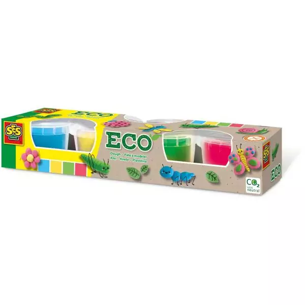 Pâte a modeler écologique SES CREATIVE 24911 - 4x90 g - Multicolore - Pays-Bas