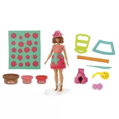 Coffret Play-Doh Barbie Fleurons et franges - Pâte à modeler Coffret Play-Doh Barbie Fleurons et franges - Pâte à modeler