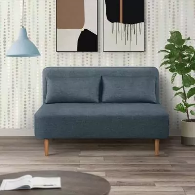 Banquette BZ 2 places bleu - Compact et confortable