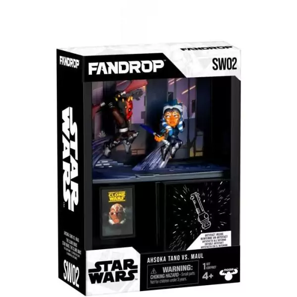 Figurine - FANDROP x STAR WARS - Darth Maul vs Ahsoka - Vitrine avec scene culte + mini affiche - 18 cm